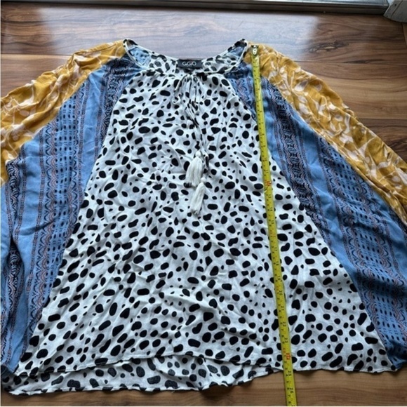 Boho Stylish Polka Dot and Patterned Women's Top XL - Picture 5 of 6